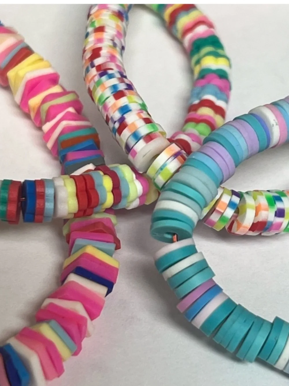 Kids Colorful Heishi Clay Beaded Bracelets Stack Set